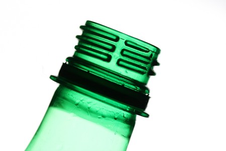 green bottle mouth close upの写真素材