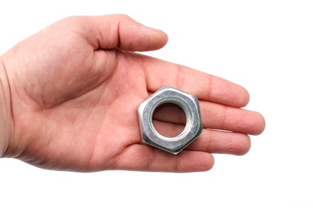 man hand hold bolt image