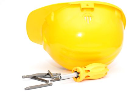 image of yellow helmet bacgroundの写真素材