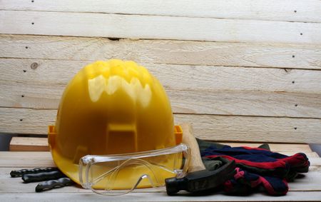 image of yellow helmet backgroundの写真素材