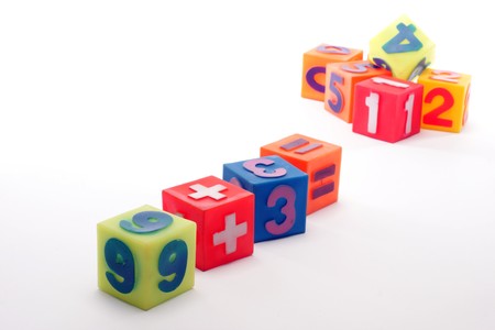 many color number cubes  backgroundの写真素材