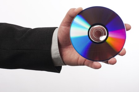 hand with disc close upの写真素材