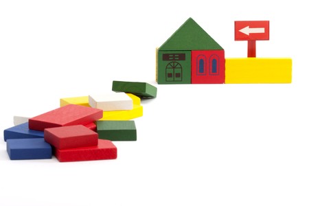 toy home construction close upの写真素材