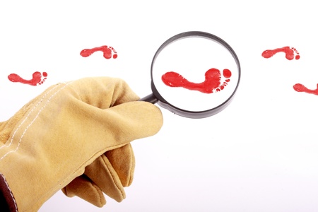 man with spy lenses inspectの写真素材