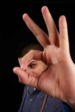 male hand palm isolated background