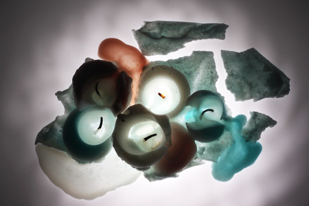 Group of color candles close upの写真素材
