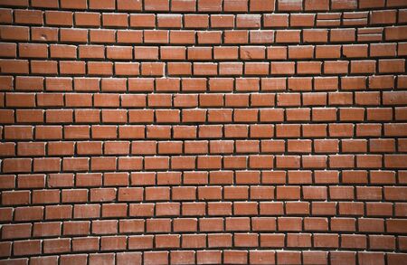 Horizontal wide red brown brickwall texture background
