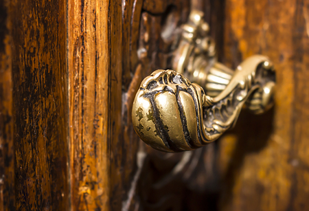 Ancient door handleの写真素材