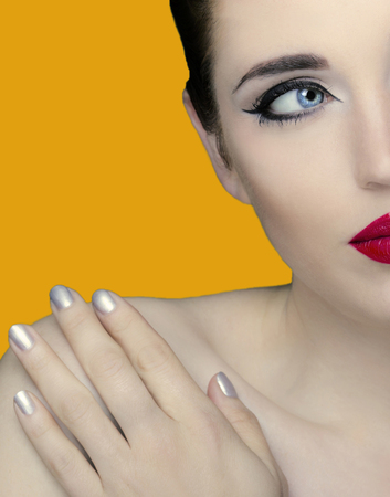 Portrait of beautiful woman. Perfect makeup.の写真素材