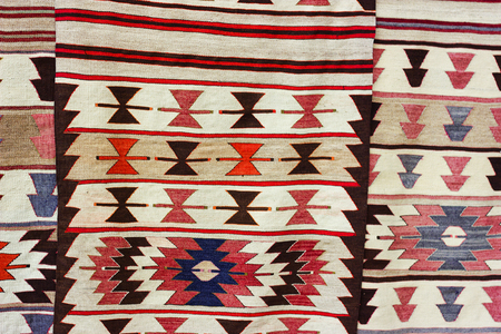 Traditional Georgian carpet. Carpets with typical geometrical patterns are among the most famous products of Georgia.の写真素材
