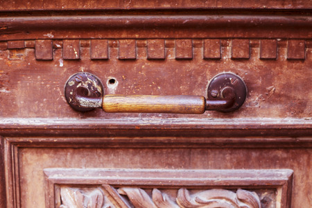 An ancient door handle in Tbilisi, Georgiaの写真素材