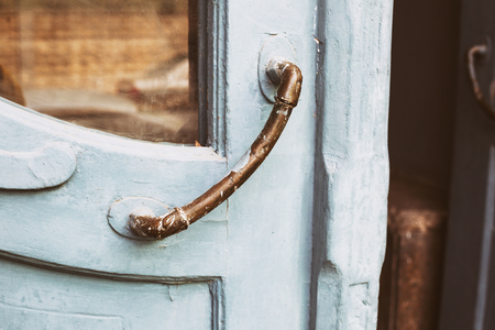An ancient door handle in Tbilisi, Georgiaの写真素材