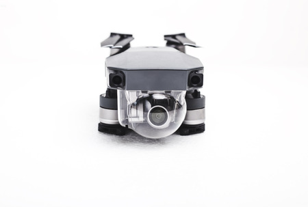 Uav drone copter isolated on white background. Close-up