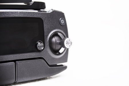 Remote control for drone isolated on white background