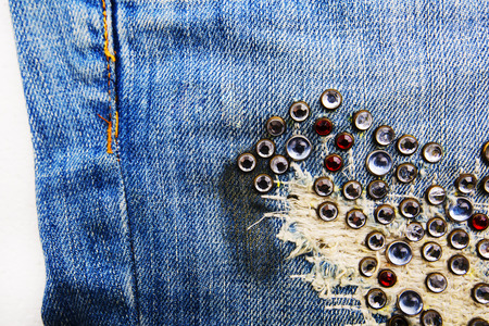 Denim Jeans Background With Seam of Jeans Fashion Design. Stitched Texture Denim Jeans Background of Fashion Jean Designの写真素材
