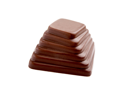 chocolate candy on white background. Delicious chocolate pralines isolatedの写真素材