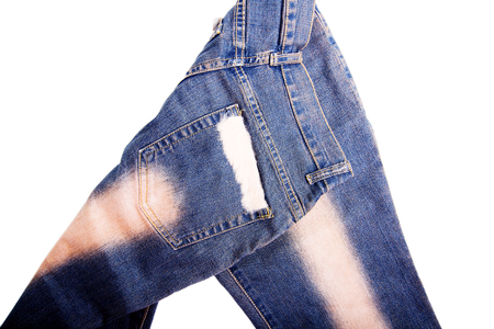 Denim Jeans Background With Seam of Jeans Fashion Design. Stitched Texture Denim Jeans Background of Fashion Jean Designの写真素材