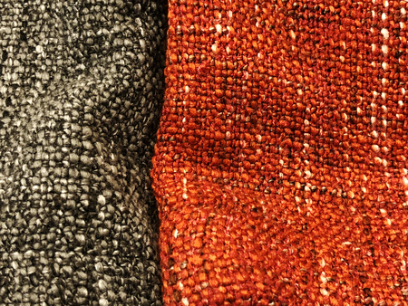 Top view of cloth textile surface. Close-up knitted fabric texture.