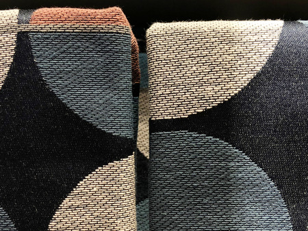 Top view of cloth textile surface. Close-up knitted fabric texture.