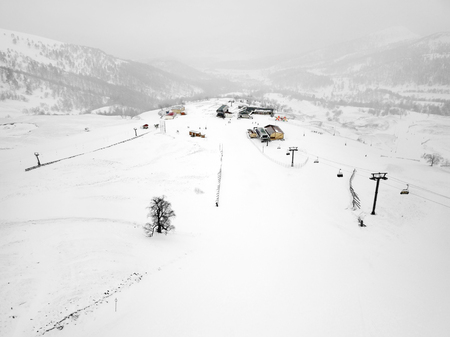Caucasus mountains Georgia ski resort in Bakuriani. Mountain view.の写真素材