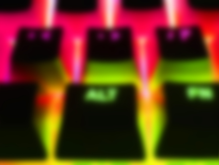 Gaming keyboard blurred shot, abstract and blurred backgroundの写真素材