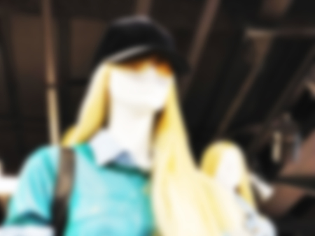 Blurred mannequins in a clothing shop in shopping mall. Abstract blurred backgroundの写真素材