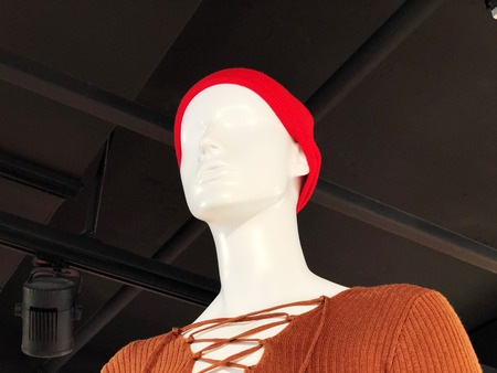 Shop women's clothing. Mannequin in modern stylish clothesの写真素材