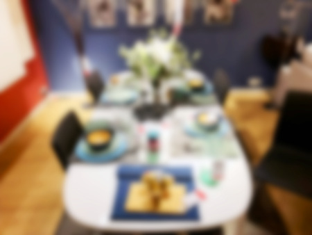 Blurred abstract background. Interior furniture store.