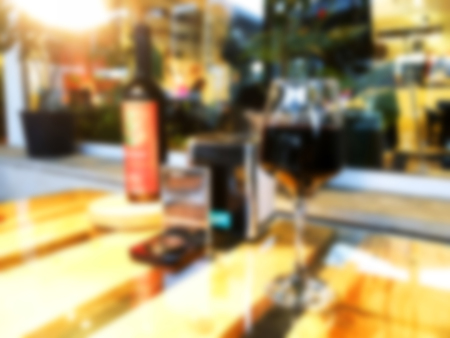 Picture blurred for background abstract. Blur drink in restaurantの写真素材