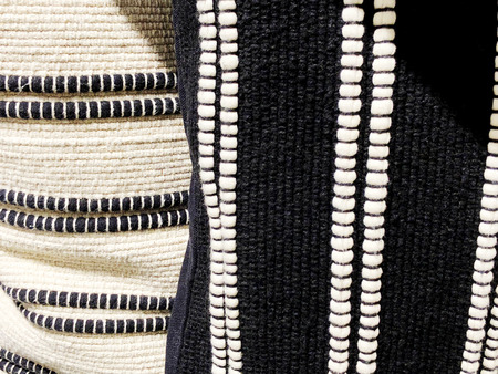 Top view of cloth textile surface. Knitted fabric texture.