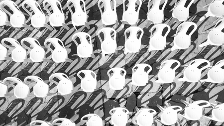 Empty chairs view from above, audience conceptの写真素材