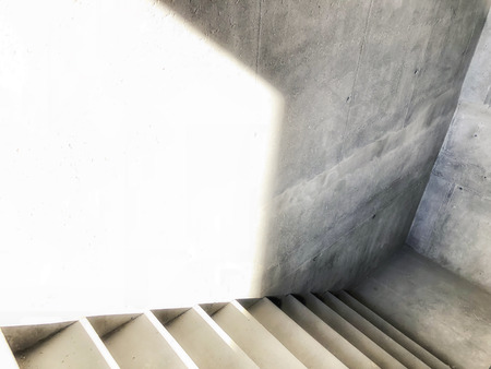 Construction of concrete stairs under construction works. Entrance in a new building, steps, top...