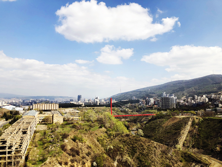 View from the balcony to the city of Tbilisi, Georgia.の写真素材