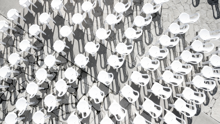 Empty chairs view from above, audience conceptの写真素材