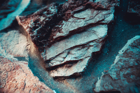 Close up of natural stone wall. Stone wall texture.の写真素材