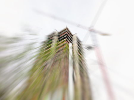 Abstract motion blur effect. City on a sunny day.の写真素材