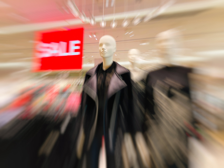 Abstract motion blur effect. Shopping mall as background, bokeh.の写真素材