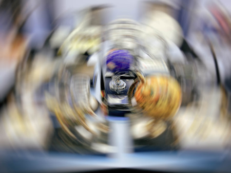 Abstract motion blur effect. Shopping mall as background, bokeh.の写真素材