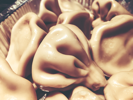 Cooked khinkali traditional according to the old recipe.の写真素材