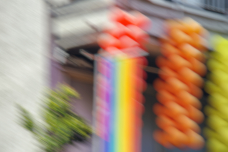 Gay rainbow flag, abstract motion blur effect