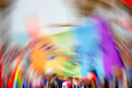 Gay Pride Parade in Tel Aviv, abstract motion blur effectの写真素材