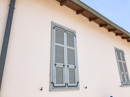 Windows of private modern houses on the streets in Rishon Le Zion, Israel.の写真素材
