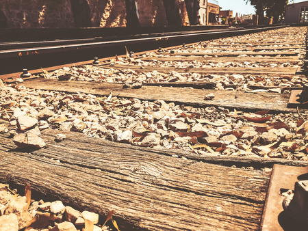 track railway line at old station of Tel Aviv.の写真素材