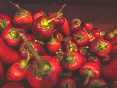 Bulgarian red pepper, vegetables. Summer healthy food.の写真素材