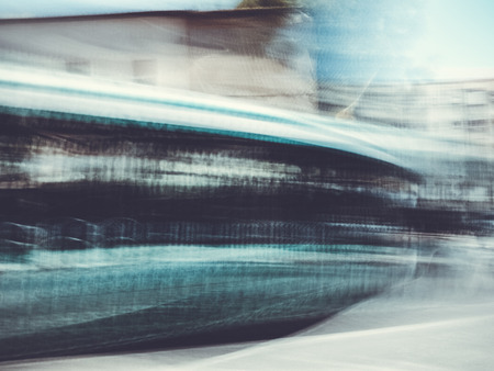Abstract motion blur effect. City on a sunny day.の写真素材