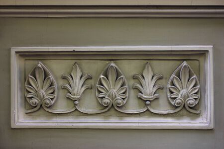 Old Tbilisi architecture, windows and balcony detail exterior decor in summer day.