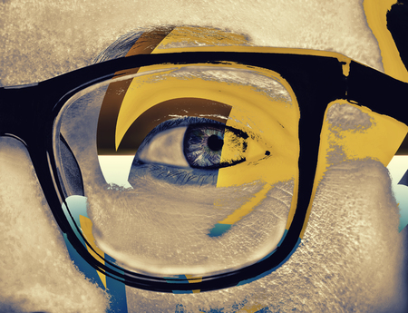 A beautiful insightful look eye with art effect. Close up shotの写真素材