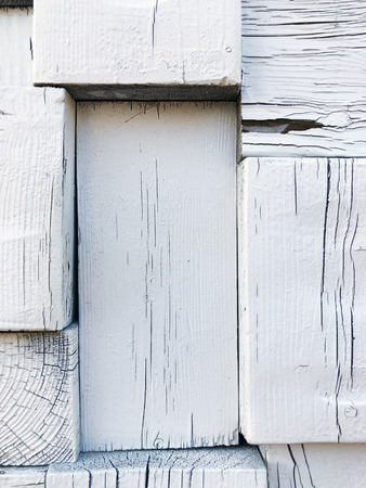 Rustic Old Shabby White Wood Board Wall Background.の写真素材
