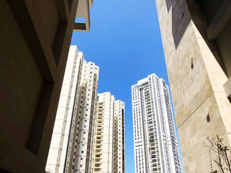 Bat Yam, ISRAEL  March 26, 2019: Residential building and trees  in Bat Yam, Israel.