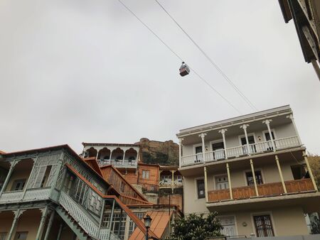 The old district of the city in Tbilisi, Georgia.The restored area of old Tbilisi. Tourism in...